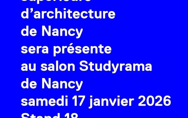 [#PARCOURSUP] L'Ecole Nationale Supérieure d'Architecture de Nancy sera présente au salon Studyrama SAM. 17 JAN. au Centre Prouvé à Nancy pour informer les futurs étudiants et étudiantes sur les études d'architecture.
➡️ Les informations pour candidater à l'école d'architecture de Nancy sont en ligne :
🟡 Admission DEEA et DEA : https://www.nancy.archi.fr/fr/admission-deea-et-dea.html
📅 Procédures et calendriers : https://www.nancy.archi.fr/fr/admissions.html
programme cycle Licence : https://www.nancy.archi.fr/fr/programme-cycle-licence.html
💡 Questions / Réponses les plus fréquentes : https://www.nancy.archi.fr/fr/questions-reponses.html
📢 Prochain Rendez-vous : Journée Portes ouvertes de l'ENSA Nancy 
➡️ https://www.nancy.archi.fr/fr/jpo.html
📅 SAM. 24 JAN 2026
⏰ de 10h à 17 h
📍 rue Bastien-Lepage à Nancy 
#enseignementsuperieur #teamarchi #architecture #étudiants #studyrama #parcoursusp #admissions #vieetudiante #grandest @culture_gouv